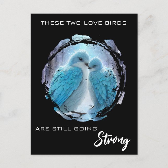 Cartão Postal *~* Imagem  FOTO  Pássaros Apaixonados AP54 Aniver (Frente)