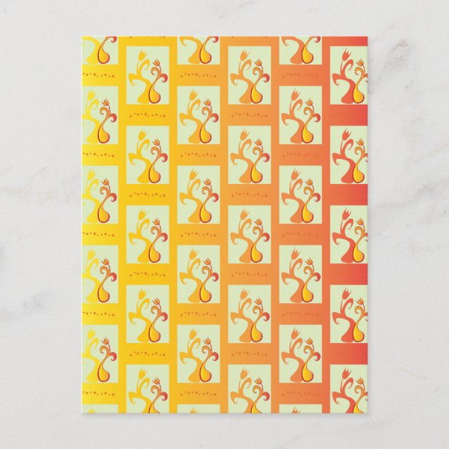 Cartão Postal Imagem moderna do Casal das Tulipas Amarelas Sunny (Frente)