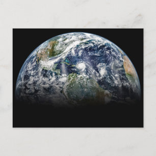 Cartão Postal Imagem Mosaica Do Planeta Terra Com 3 Furacões