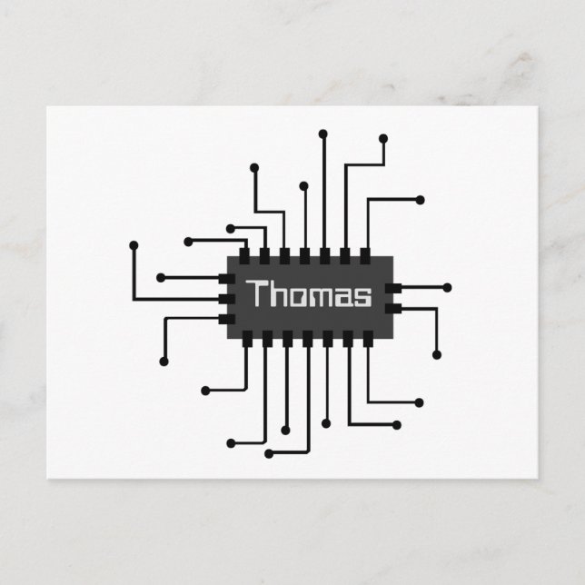 Cartão Postal Imagem personalizada do chip IC do computador (Frente)