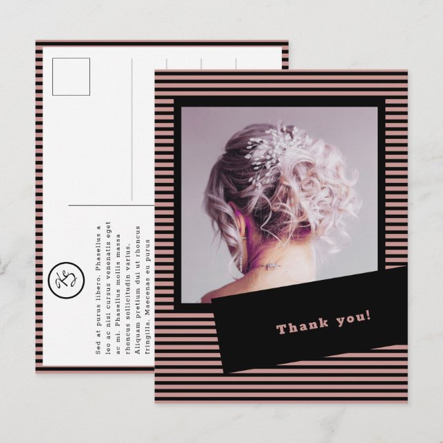 Cartão Postal Imagem Personalizada Do Salão De Cabelo Obrigado A (Frente/Verso)