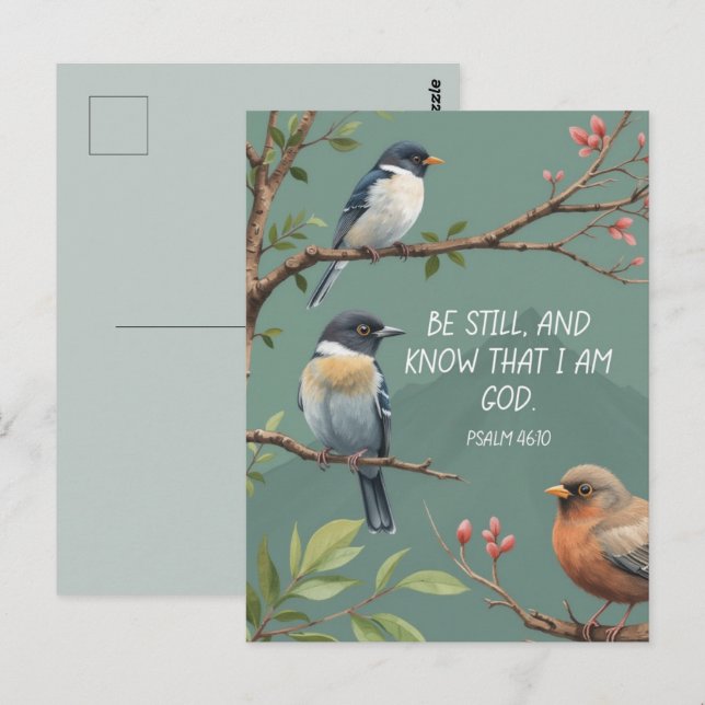 Cartão Postal Imagem Versa Da Bíblia Cristã Psalm 46:10 (Frente/Verso)