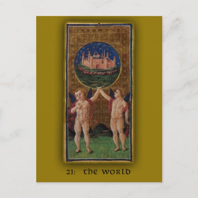 Cartão Postal Imagens da placa Visconti-Sforza Tarot em placas (Frente)