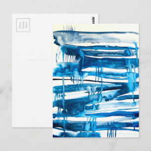 Cartão Postal Imagens de cor da água abstrato azul