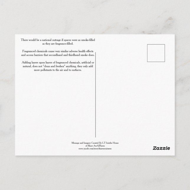 Cartão Postal Imagine If Scented Products Were Lit Cigarettes (Verso)