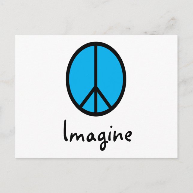 Cartão Postal Imaginem símbolo de paz BLUE (Frente)