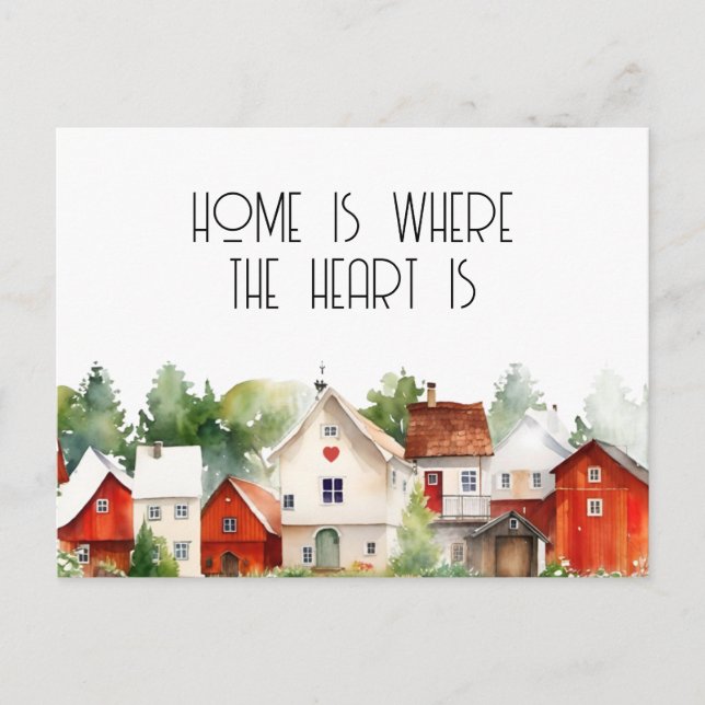 Cartão Postal Imobiliária Aquarela O Lar é Onde Está o Coração (Frente)