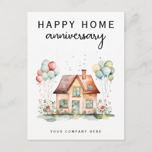 Cartão Postal Imobiliária de Aniversário Feliz em Casa Personali