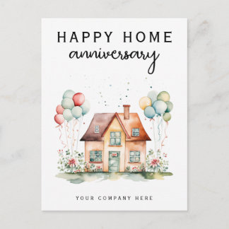 Cartão Postal Imobiliária de Aniversário Feliz em Casa Personali