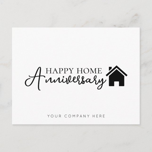 Cartão Postal Imobiliária Feliz Aniversário de Casa Profissional (Frente)