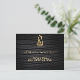 Cartão Postal Imobiliário Metálico Preto Elegante