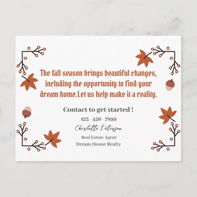 Cartão Postal Imobiliário  Prospeção Agrícola de Outono (Frente)