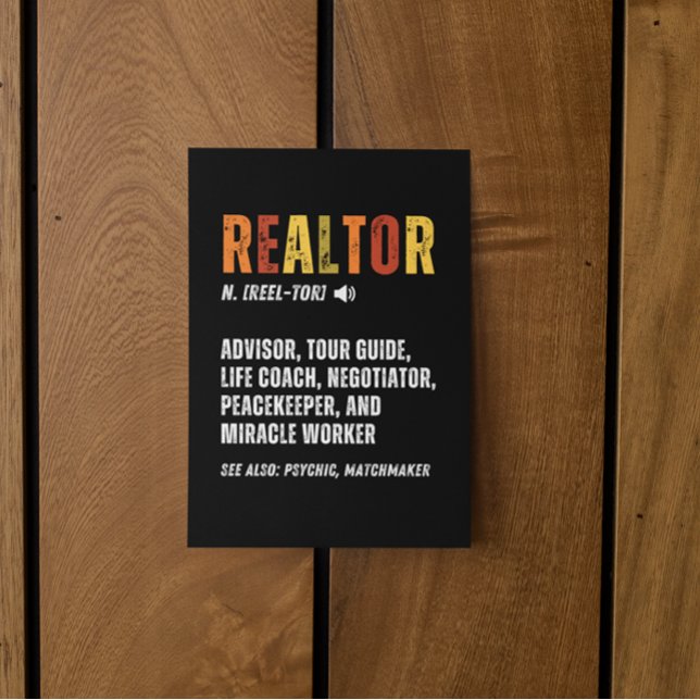 Cartão Postal Imobilizador Funny Imobiliário (funny real estate agent job definition postcard)