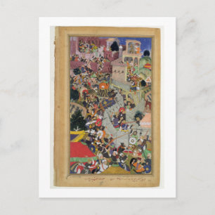 Cartão Postal Imperador Akbar (r.1556-1605) dispara Saimal no S