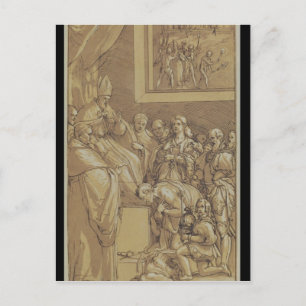 Cartão Postal Imperador Henri IV aos pés do Papa Gregório