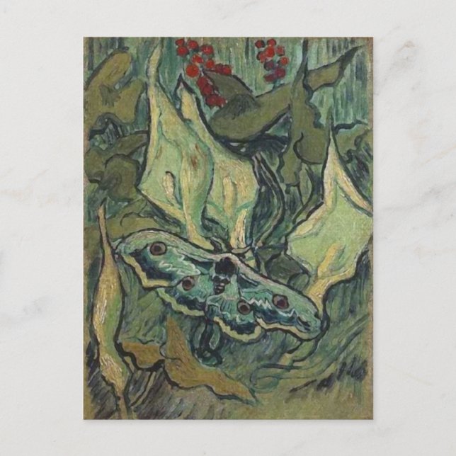 Cartão Postal Imperador ou Excelente Peacock Moth Van Gogh Fine  (Frente)