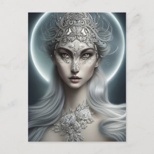 Cartão Postal Imperatriz da Lua Mulher Bonita Arte Digital