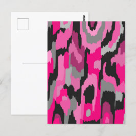 Cartão Postal Impressão Abstrato a rosa e preto