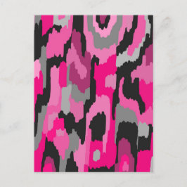 Cartão Postal Impressão Abstrato a rosa e preto