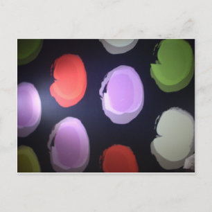 Cartão Postal Impressão Artística de Bolinhas de Cor Padrão Mode