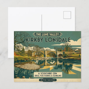Cartão Postal Impressão artística do Vale Retro Lune Kirkby Lons