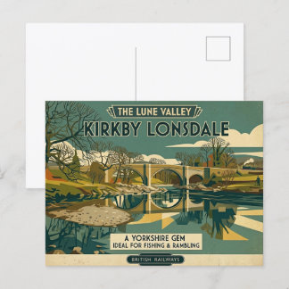 Cartão Postal Impressão artística do Vale Retro Lune Kirkby Lons