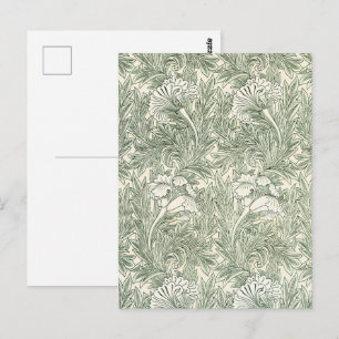 Cartão Postal Impressão artística floral Tulipa Verde de William