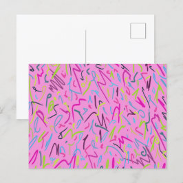 Cartão Postal impressão de 80s Vintage em rosa