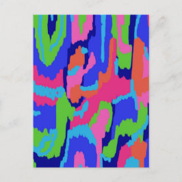 Cartão Postal Impressão de Abstrato colorida em cores retrorais