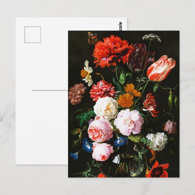 Cartão Postal Impressão de Arte Botânica Floral Escura e Mal-hum (Frente/Verso)