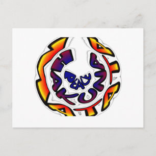 Cartão Postal impressão de Arte Circular "Peace Hakuna Matata"