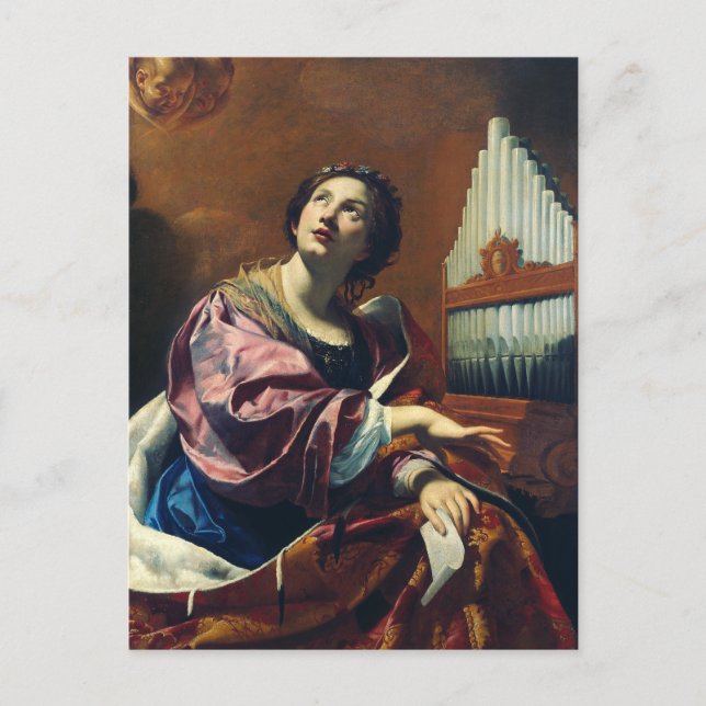Cartão Postal Impressão de Arte "Concerto Celestial" Saint Cecil (Frente)