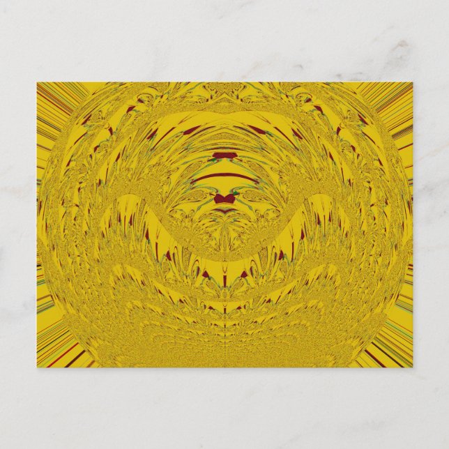 Cartão Postal Impressão de arte da cabeça do Leão Dourado (Frente)
