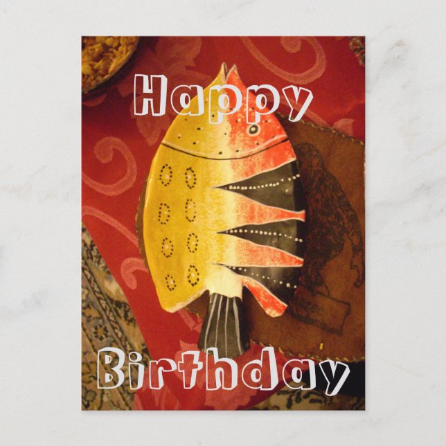 Cartão Postal Impressão de Arte de Peixe de Barba Tigre com Sens (Frente)