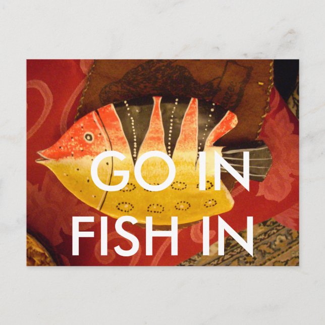 Cartão Postal Impressão de Arte de Peixe de Barba Tigre com Sens (Frente)