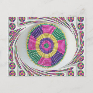 Cartão Postal Impressão de Arte de Queimaduras Tecidas