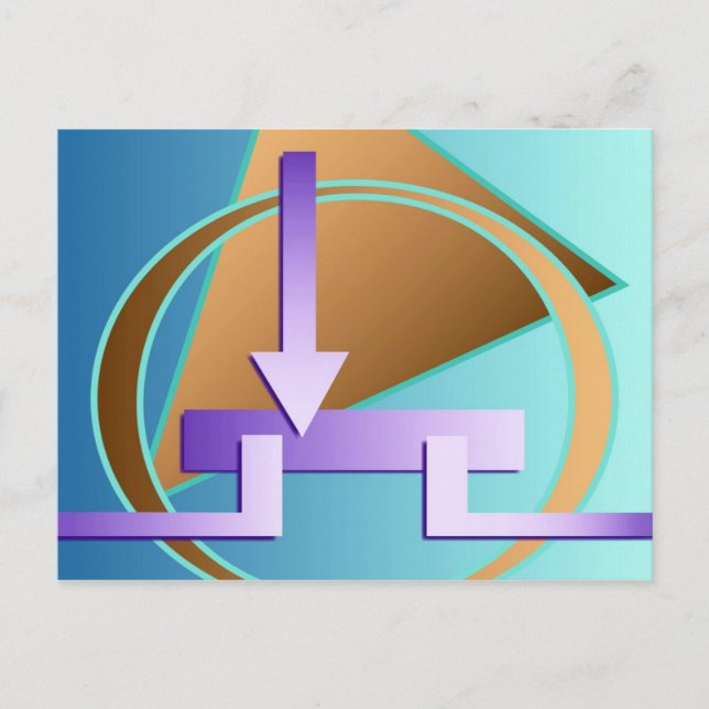 Cartão Postal impressão de arte digital "Diagrama de Circuito",  (Frente)