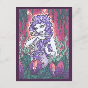 Cartão Postal Impressão de Arte Fada Carnívora de Fada de Jardim