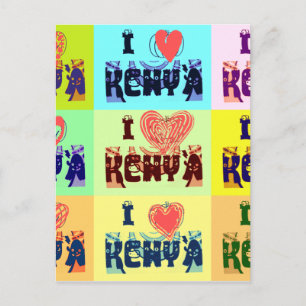 Cartão Postal Impressão de Arte Pop Souvenir de Viagem do Quênia