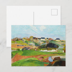 Cartão Postal Impressão de Arte Vintage Paisagem de Gauguin em L