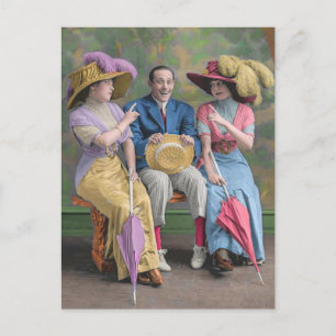 Cartão Postal impressão de artistas de vaudeville de cerca de 19