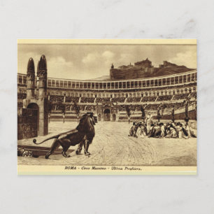 Cartão Postal Impressão de artistas romanichéis, leões e cristão