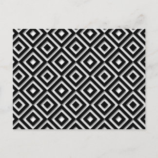Cartão Postal Impressão de diamante preto e branco