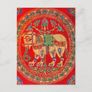 Cartão Postal Impressão de elefante da Índia Oriental