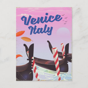 Cartão Postal Impressão de férias de gôndola em Veneza Itália.