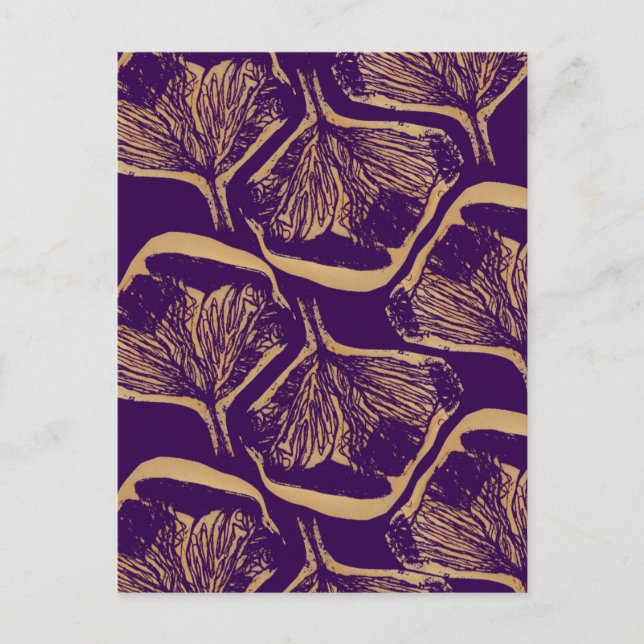 Cartão Postal Impressão de flor roxa (Frente)