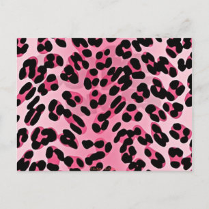 Cartão Postal Impressão de Guepardo Rosa RAB Rockabilly