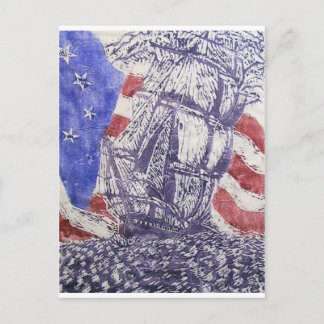 Cartão Postal impressão de madeira de bordas velhas