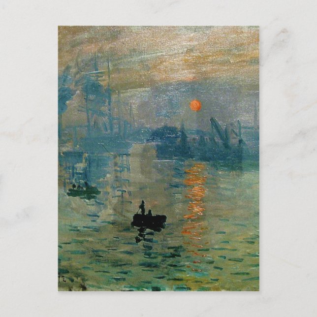 Cartão Postal Impressão de Monet Levantamento do Sol (levante do (Frente)