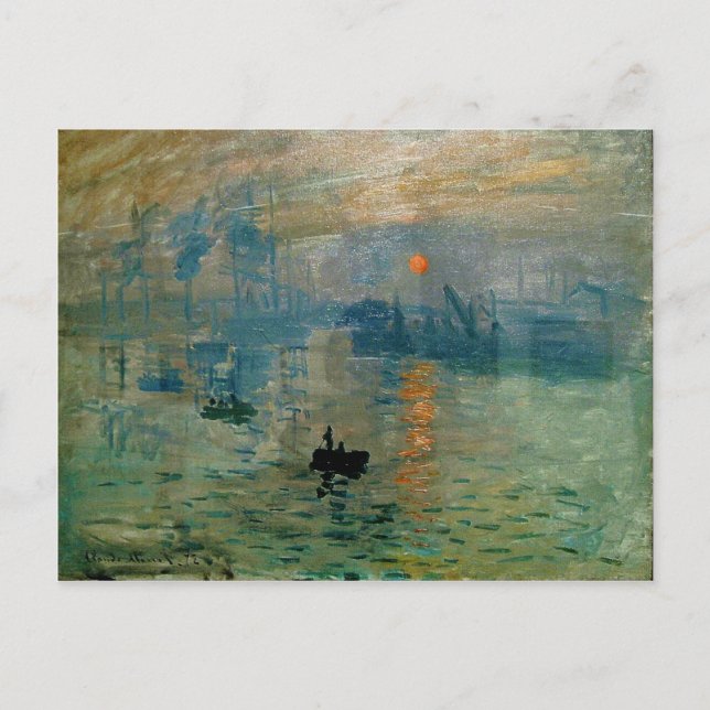 Cartão Postal Impressão de Monet Levantamento do Sol (levante do (Frente)